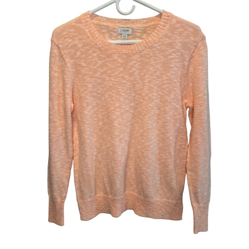 J.Crew Womens Orange Marled Long Sleeve Crewneck Sweater XXS